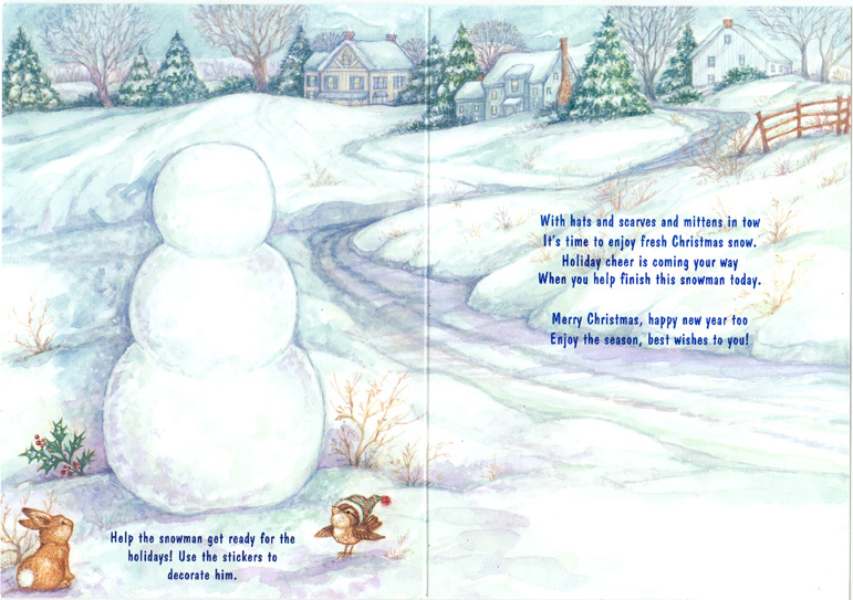 SNOWMAN STICKER GREETING CARD  Marges8's Blog